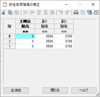 剛性率用階高の補正