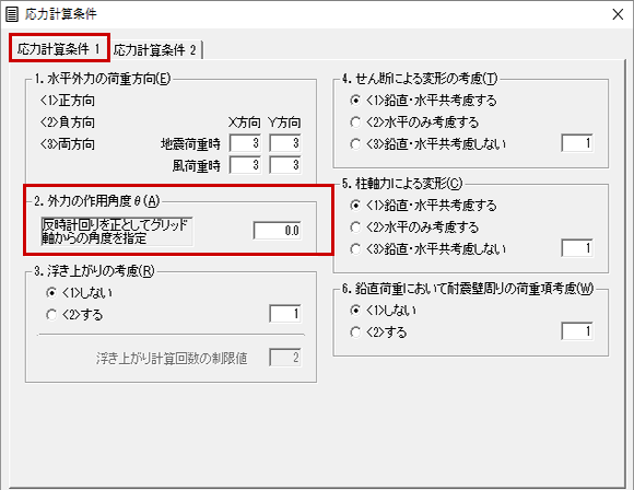 外力の作用角度Θ