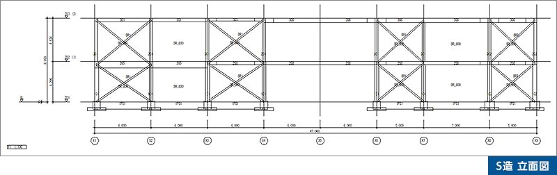 S造 立面図