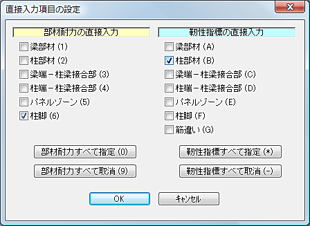 直接入力項目の設定